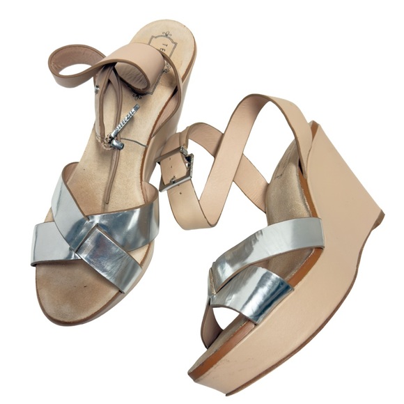 Ted Baker London Silver and Tan Wedge Shoes - Picture 1 of 7
